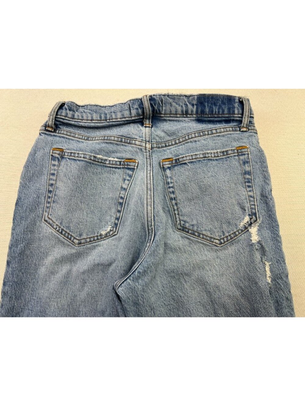 Abercrombie & Fitch Women The Dad High Rise Distressed Jeans Denim Sz 27/4L Blue - Picture 15 of 15